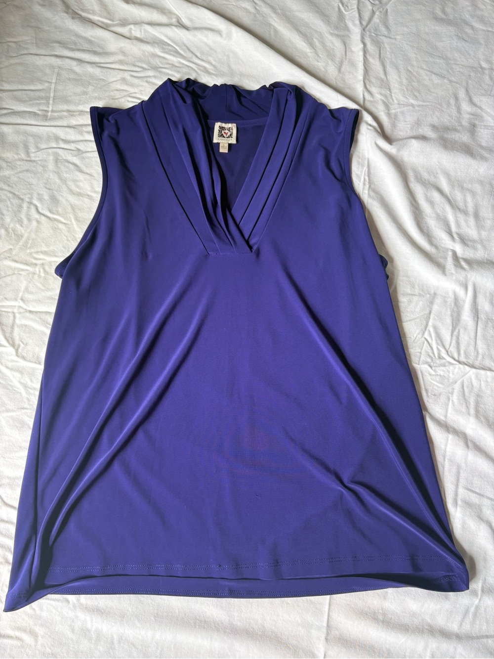 Anne Klein Sleeveless V-Neck Camisole in Deep Purple